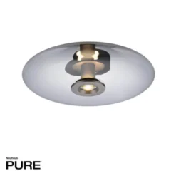 Neuhaus PURE® LED Wand- und Deckenleuchte PURE Vitrum, platin (grau), Rauchglas