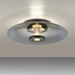 Neuhaus PURE® LED Wand- und Deckenleuchte PURE Vitrum, platin (grau), Rauchglas