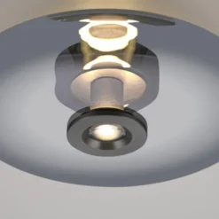 Neuhaus PURE® LED Wand- und Deckenleuchte PURE Vitrum, platin (grau), Rauchglas