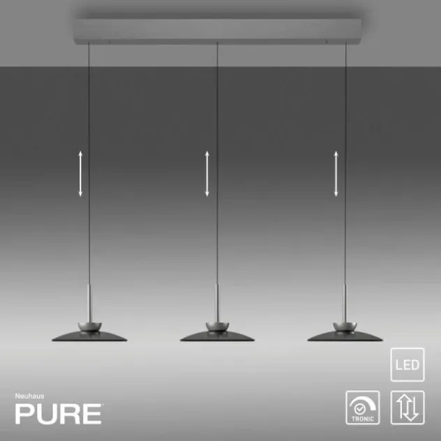 Neuhaus PURE® Pendelleuchte PURE Moon platin (grau) höhenverstellbar 3-flammig