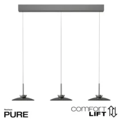 Neuhaus PURE® Pendelleuchte PURE Moon platin (grau) höhenverstellbar 3-flammig