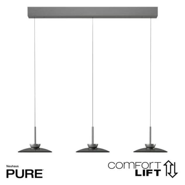 Neuhaus PURE® Pendelleuchte PURE Moon platin (grau) höhenverstellbar 3-flammig