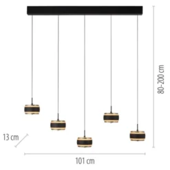 Neuhaus PURE® Pendelleuchte PURE Falling Rings,black pearl/ diamond