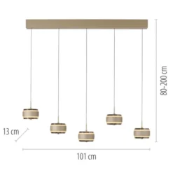Neuhaus PURE® Pendelleuchte PURE Falling Rings,bronce/dark chrome