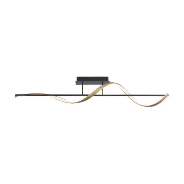 Paul Neuhaus LED Deckenleuchte Q-SWING anthrazit mit messing matt Smarthome