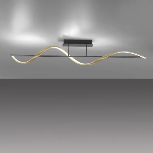 Paul Neuhaus LED Deckenleuchte Q-SWING anthrazit mit messing matt Smarthome