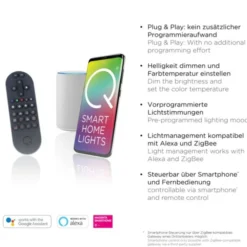 Paul Neuhaus LED Deckenleuchte Q-SWING anthrazit mit messing matt Smarthome