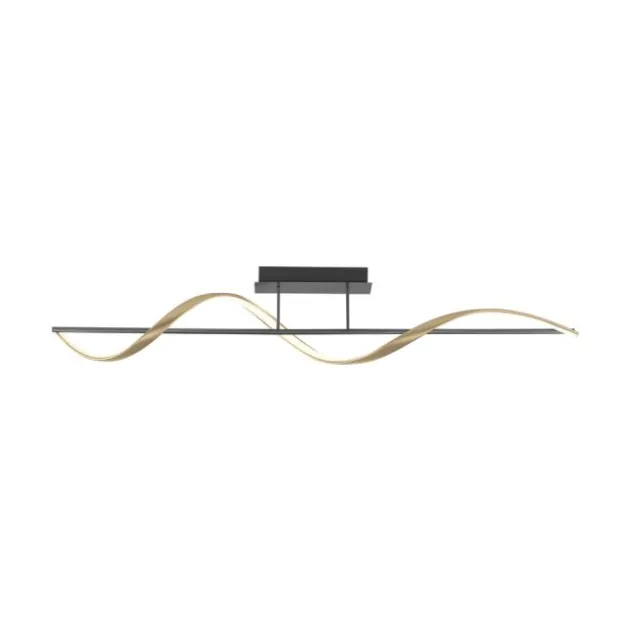 Paul Neuhaus LED Deckenleuchte Q-SWING anthrazit mit messing matt Smarthome
