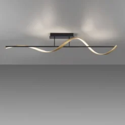 Paul Neuhaus LED Deckenleuchte Q-SWING anthrazit mit messing matt Smarthome