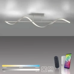 Paul Neuhaus LED Deckenleuchte Q-SWING silber dimmbar Smar Home