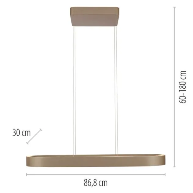 Paul Neuhaus LED Pendelleuchte Q-STRETTO, bronce