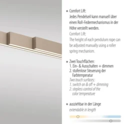 Paul Neuhaus LED Pendelleuchte ADRIANA, Comfort Lift, bronce