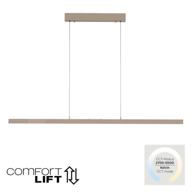 Paul Neuhaus LED Pendelleuchte ADRIANA, Comfort Lift, bronce