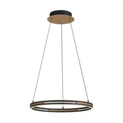 Paul Neuhaus LED Pendelleuchte, Ringleuchte SVEJA, Holz-natur