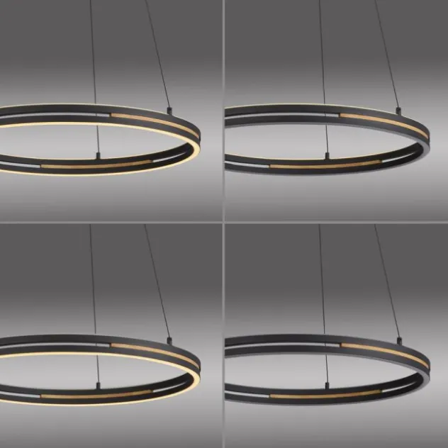 Paul Neuhaus LED Pendelleuchte, Ringleuchte SVEJA, Holz-natur