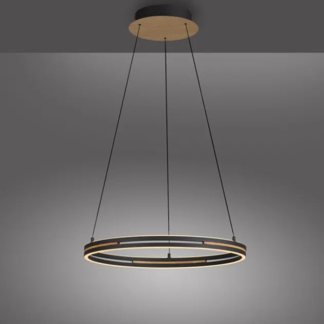 Paul Neuhaus LED Pendelleuchte, Ringleuchte SVEJA, Holz-natur