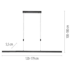 Paul Neuhaus LED Pendelleuchte BACALIA, anthrazit,