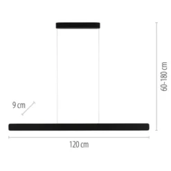 Paul Neuhaus LED Pendelleuchte Q-STRETTO, schwarz,