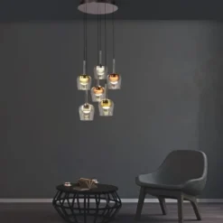 Paul Neuhaus LED Pendelleuchte Q-KON 6-flammig mehrfarbig Smart Home