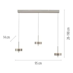 Paul Neuhaus LED Pendelleuchte Q-ROTATE 3flammig höhenverstellbar Smarthome