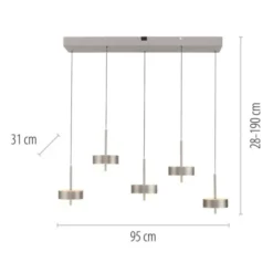 Paul Neuhaus LED Pendelleuchte Q-ROTATE 5flammig höhenverstellbar Smarthome