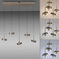 Paul Neuhaus LED Pendelleuchte Q-ROTATE 5 flammig braun höhenverstellbar