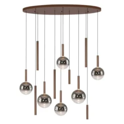 Paul Neuhaus LED Pendelleuchte BOWL, braun, dimmbar über Lichtschalter