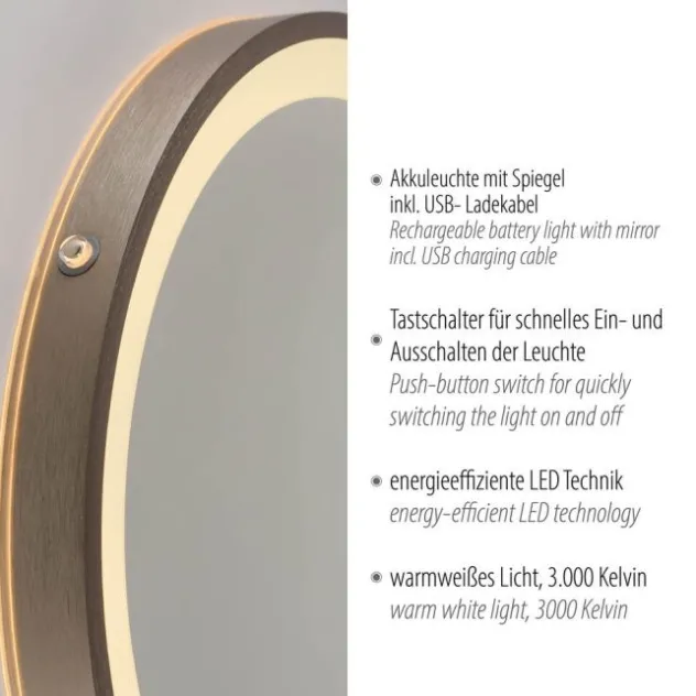 Paul Neuhaus LED Spiegel VIDRO, bronce,