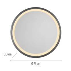 Paul Neuhaus LED Spiegel VIDRO, grau,