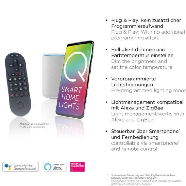 Paul Neuhaus LED Tischleuchte Q-ROTATE aluminium Smarthome App