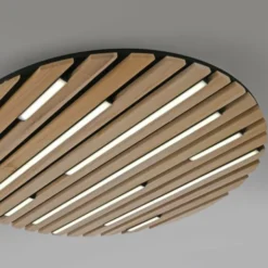 Paul Neuhaus LED Wand-Deckenleuchte Q-AKUSTIK Holz-natur Smarthome