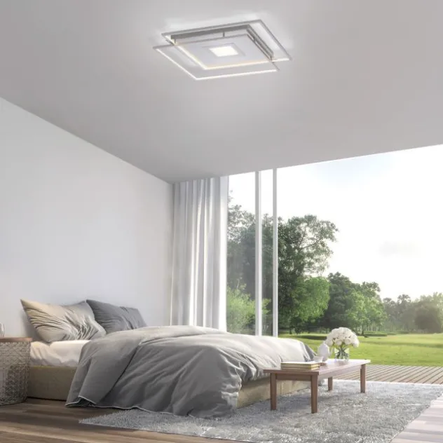 Paul Neuhaus, Q-AMIRA, LED-Deckenleuchte, stahlfarben, dimmbar, Smart Home fähig