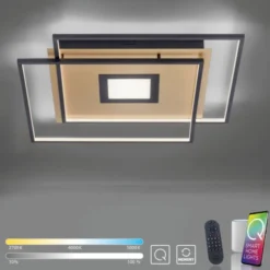 Paul Neuhaus, Q-AMIRA, LED-Deckenleuchte, schwarz-messing, Smart Home