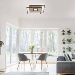 Paul Neuhaus, Q-AMIRA, LED-Deckenleuchte, schwarz-messing, Smart Home