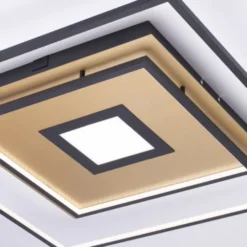 Paul Neuhaus, Q-AMIRA, LED-Deckenleuchte, schwarz-messing, Smart Home
