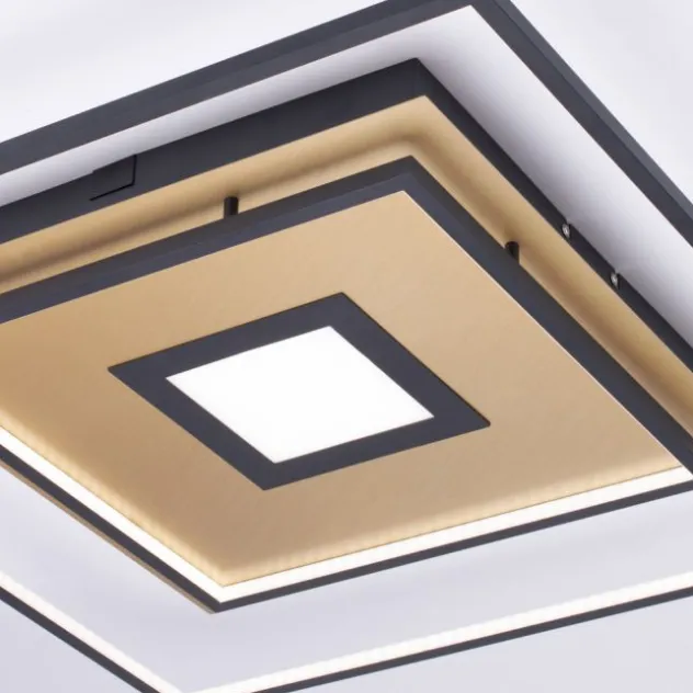 Paul Neuhaus, Q-AMIRA, LED-Deckenleuchte, schwarz-messing, Smart Home