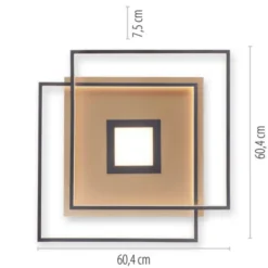 Paul Neuhaus, Q-AMIRA, LED-Deckenleuchte, schwarz-messing, Smart Home