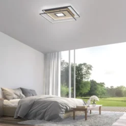 Paul Neuhaus, Q-AMIRA, LED-Deckenleuchte, schwarz-messing, Smart Home