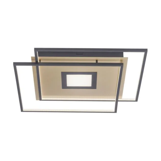 Paul Neuhaus, Q-AMIRA, LED-Deckenleuchte, schwarz-messing, Smart Home