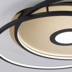 Paul Neuhaus, Q-AMIRA, LED-Deckenleuchte, schwarz-messing, Smart Home