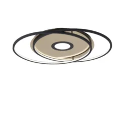 Paul Neuhaus, Q-AMIRA, LED-Deckenleuchte, schwarz-messing, Smart Home
