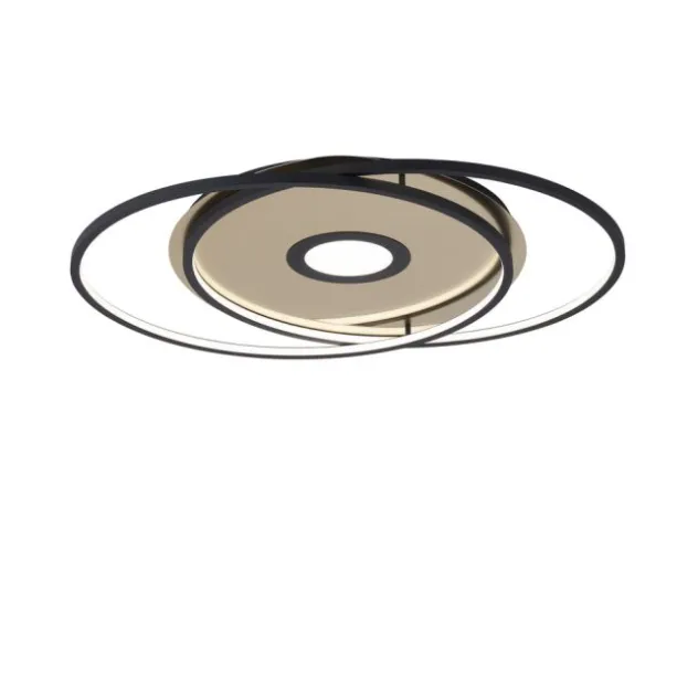 Paul Neuhaus, Q-AMIRA, LED-Deckenleuchte, schwarz-messing, Smart Home