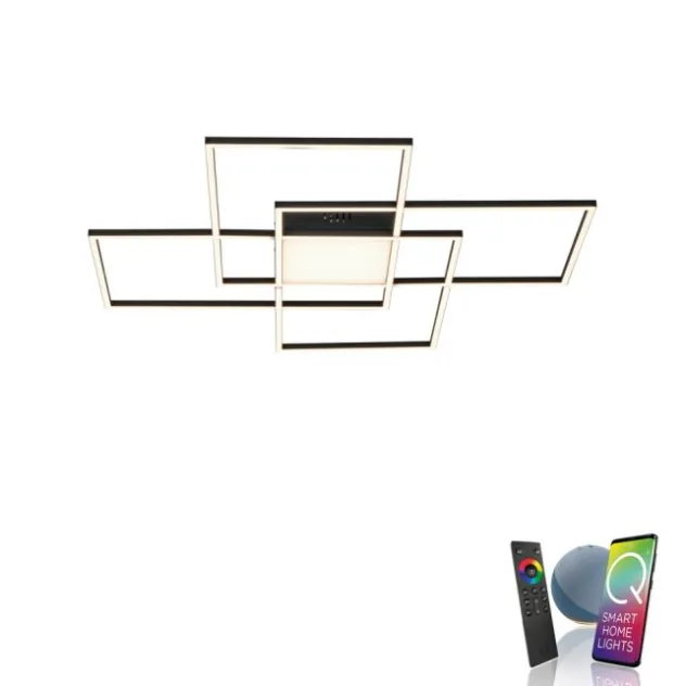 Paul Neuhaus Q-Asmin LED Deckenleuchte Smart Home 80x80 schwarz