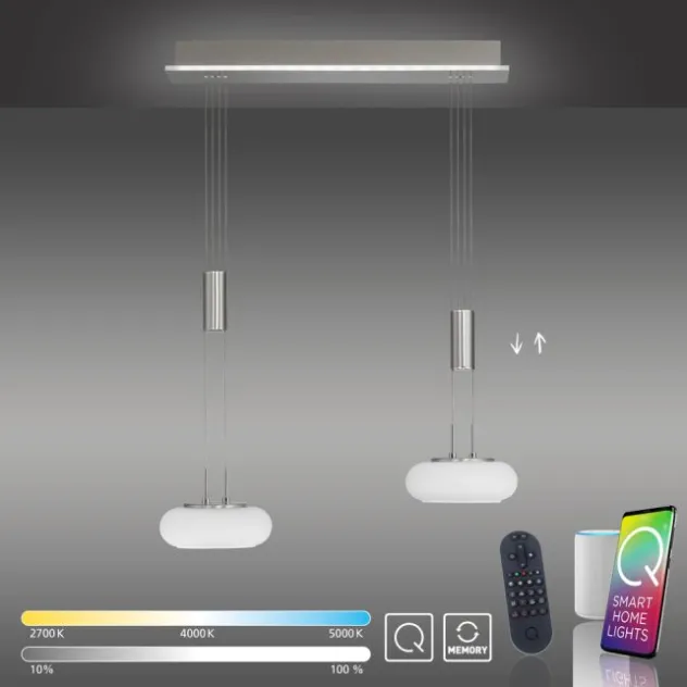 Paul Neuhaus, Q-ETIENNE, LED Pendelleuchte stahl, Smart Home