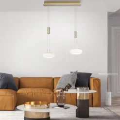 Paul Neuhaus Q ETIENNE Pendelleuchte Smart Home messingfarbig 2 flammig