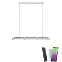 Paul Neuhaus, Q-FISHEYE, LED-Pendelleuchte, silber, dimmbar, Smart Home