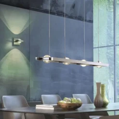 Paul Neuhaus, Q-FISHEYE, LED-Pendelleuchte, silber, dimmbar, Smart Home