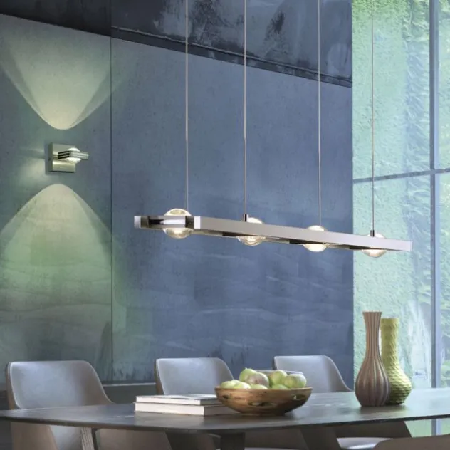 Paul Neuhaus, Q-FISHEYE, LED-Pendelleuchte, silber, dimmbar, Smart Home