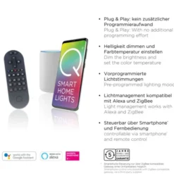 Paul Neuhaus, Q-INIGO, LED-Deckenleuchte, stahl, Smart Home