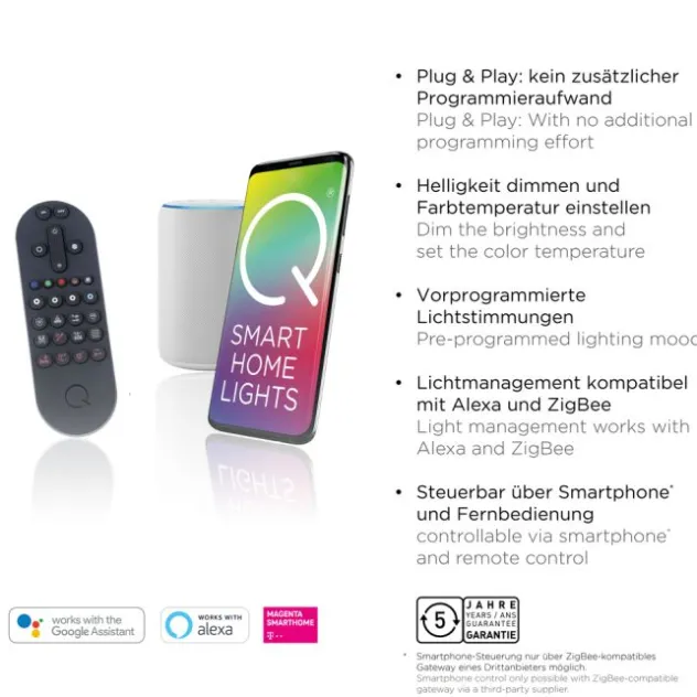 Paul Neuhaus, Q-INIGO, LED-Deckenleuchte, stahl, Smart Home